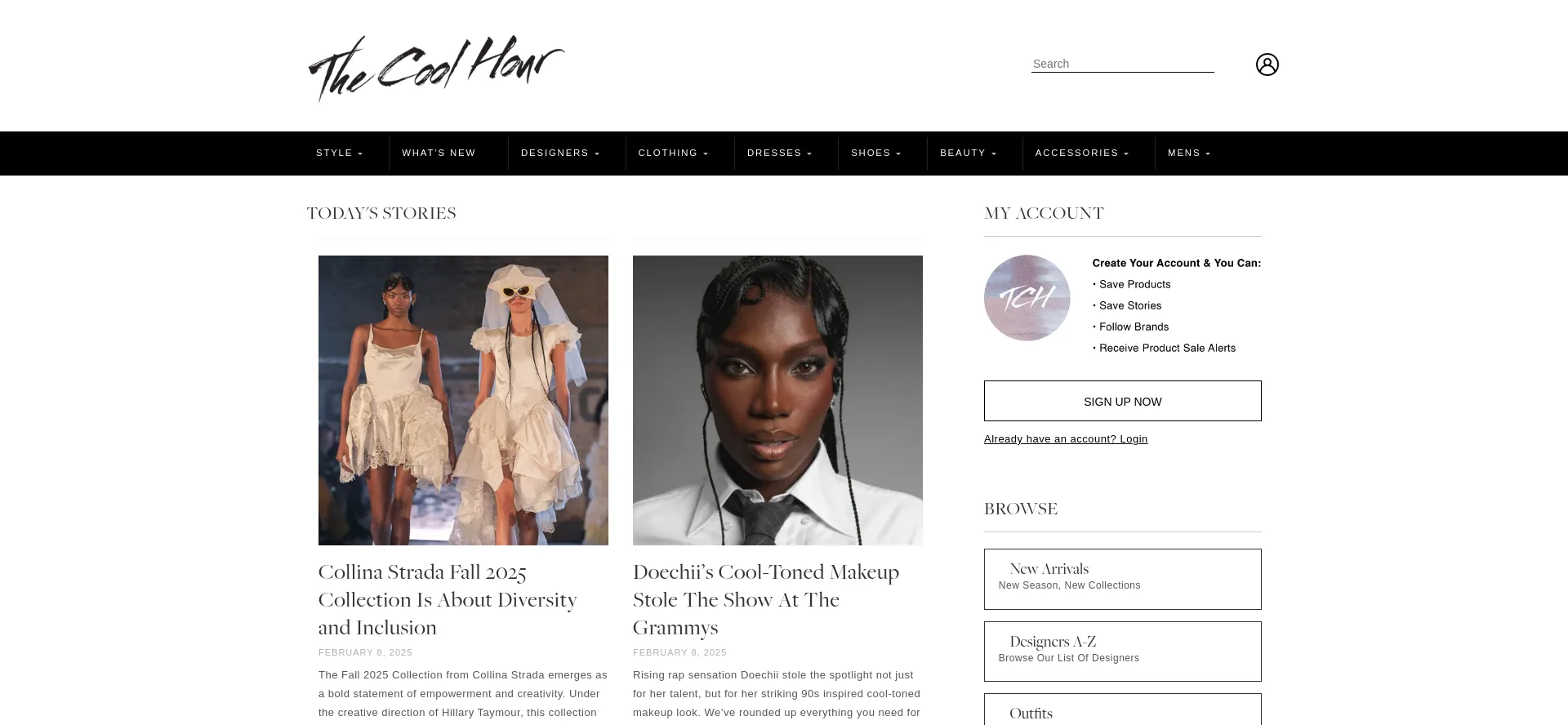 Website screenshot of Thecoolhour.com