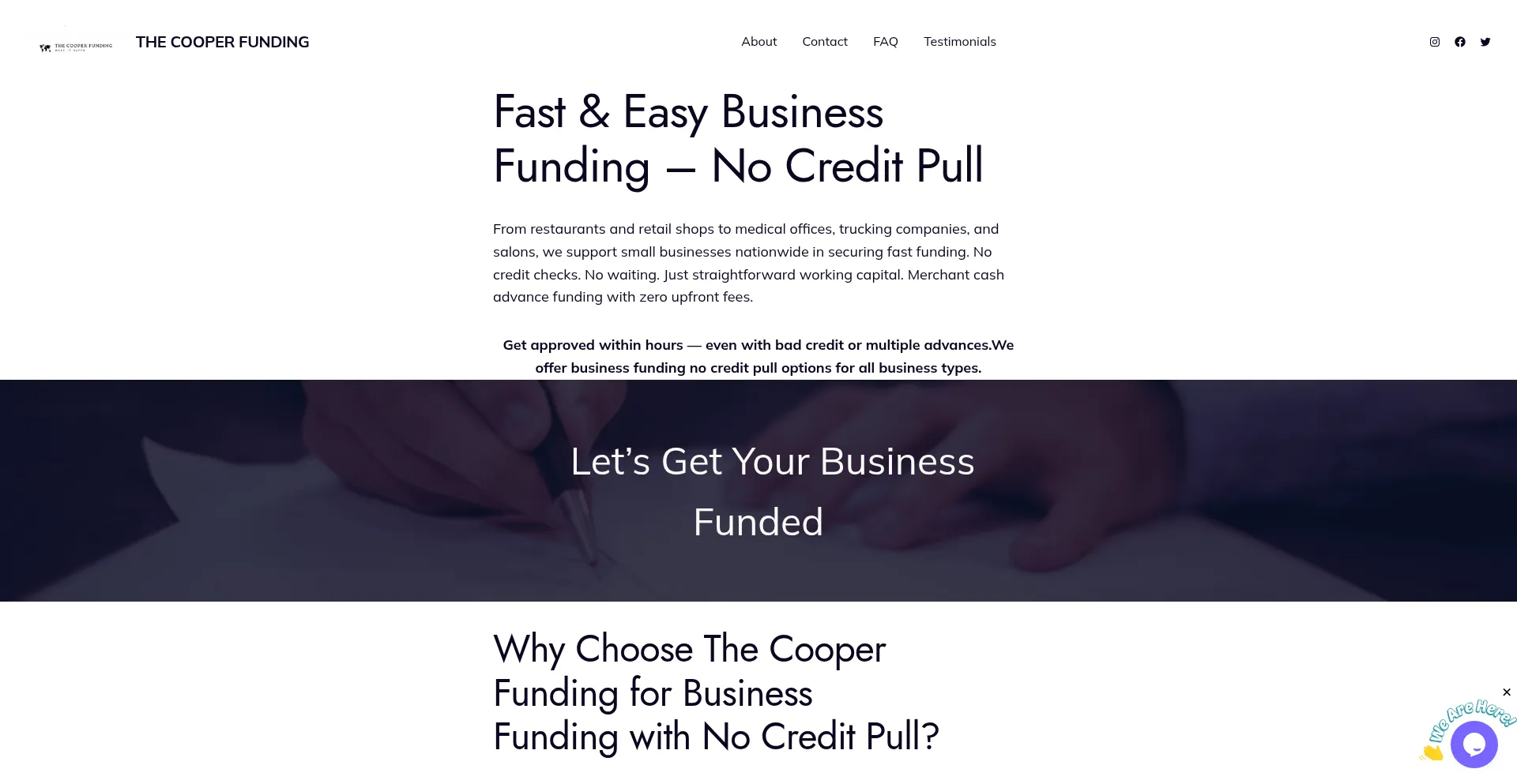 Website screenshot of Thecooperfunding.com