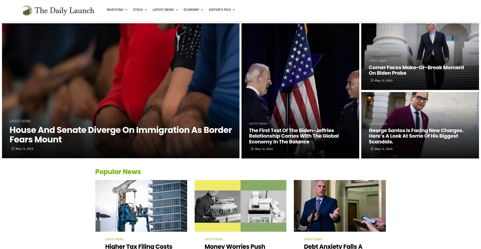 Website screenshot of Thedailylaunch.com