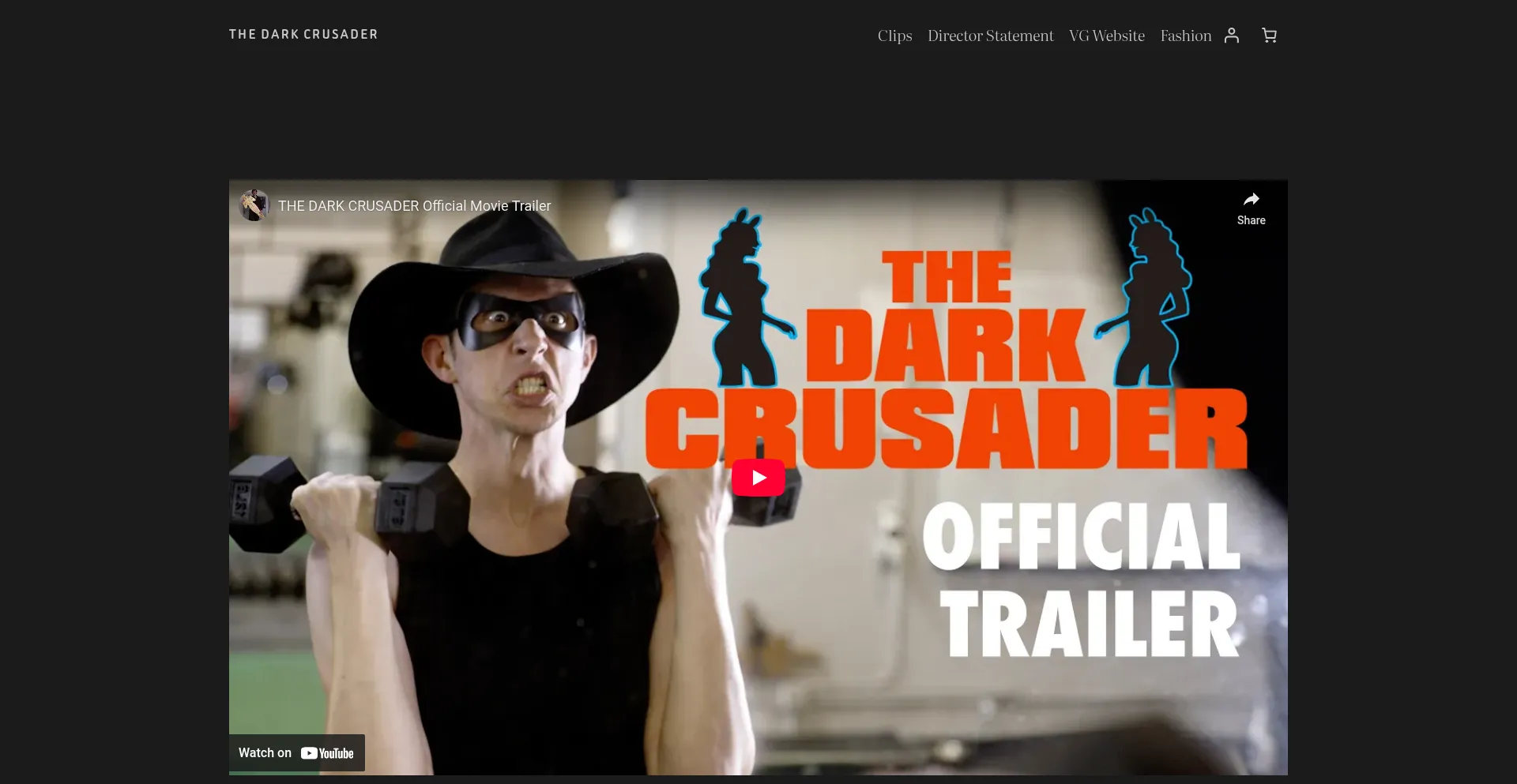 Website screenshot of Thedarkcrusader.com