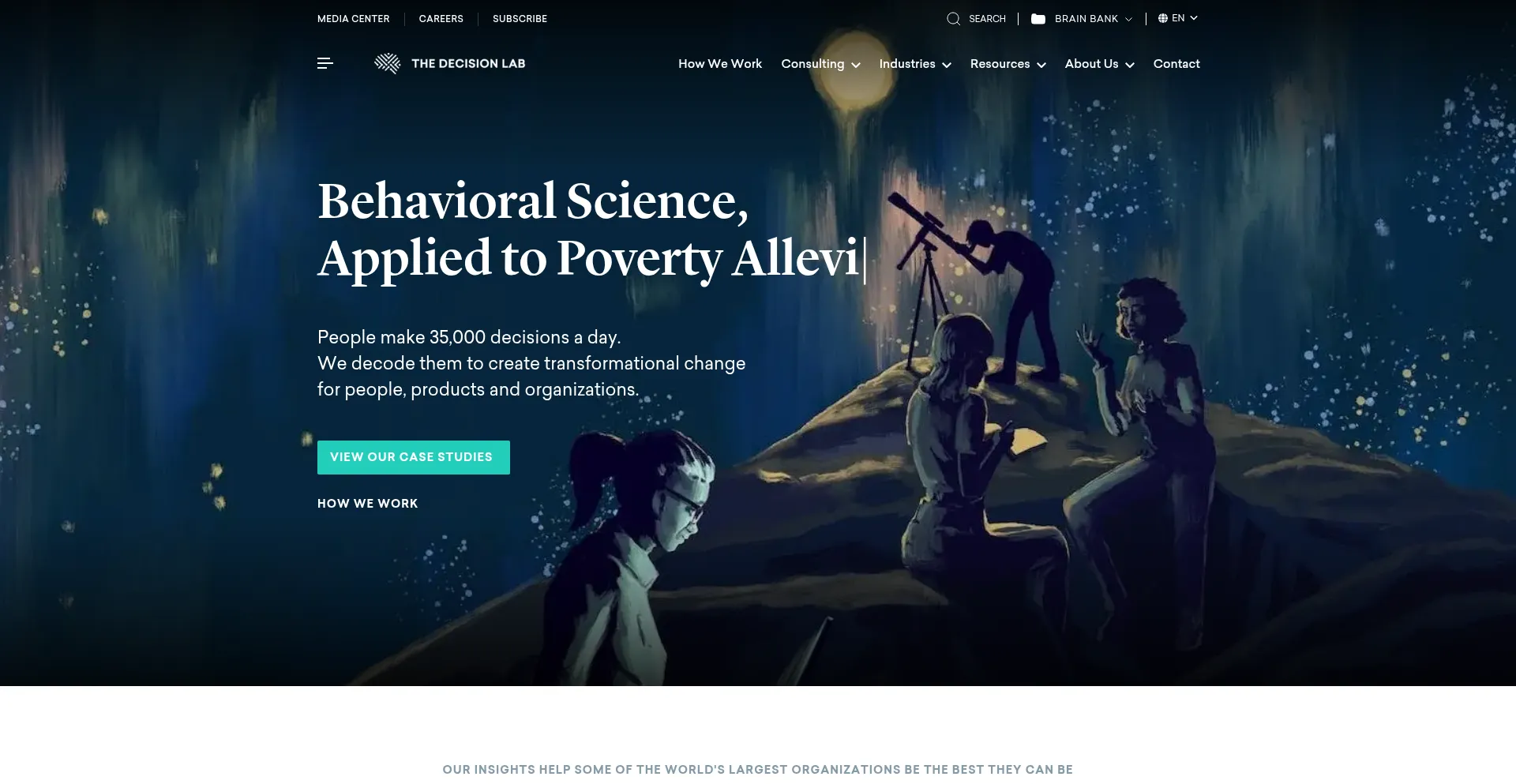 Website screenshot of Thedecisionlab.com