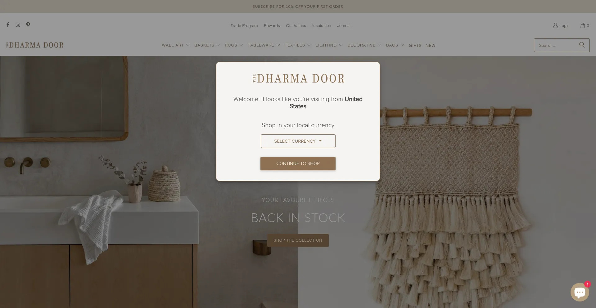 Website screenshot of Thedharmadoor.com