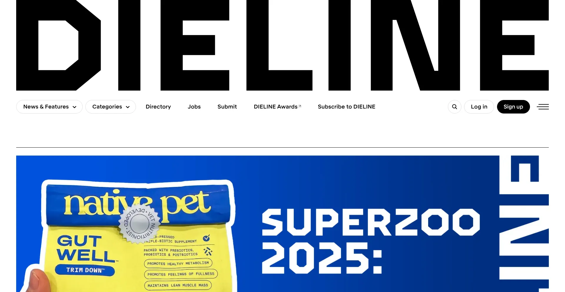 Website screenshot of Thedieline.com