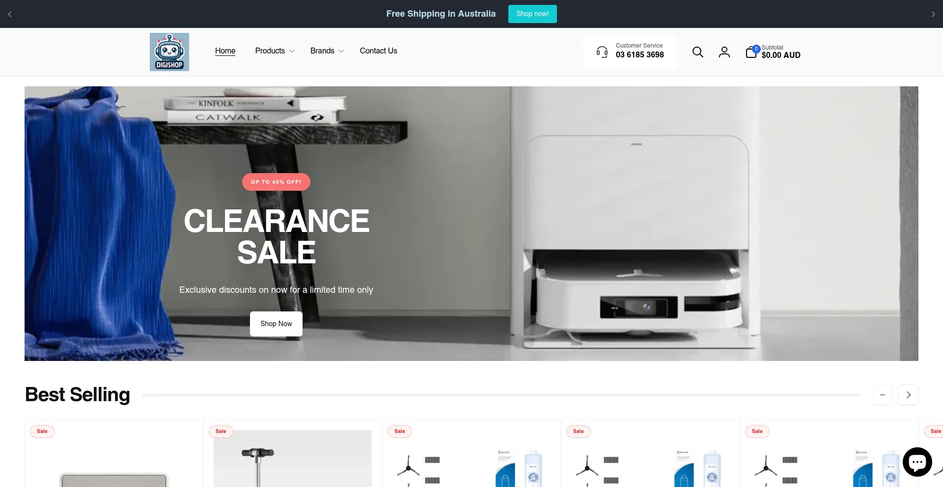 Website screenshot of Thedigishop.com.au
