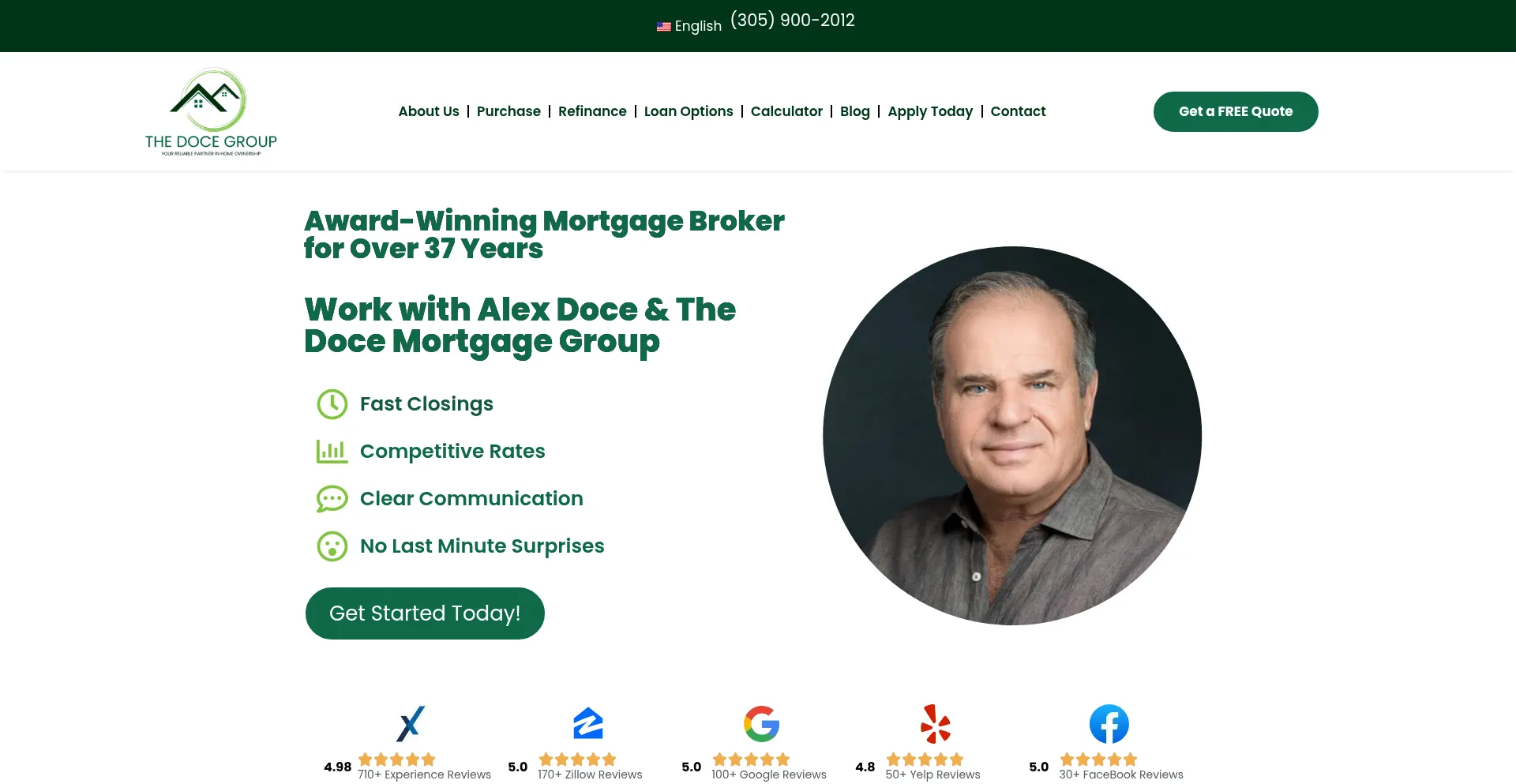 Website screenshot of Thedocegroup.com