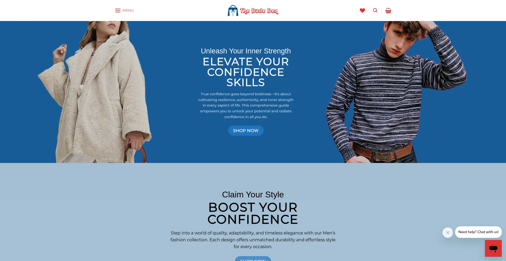 Website screenshot of Thedudeden.com