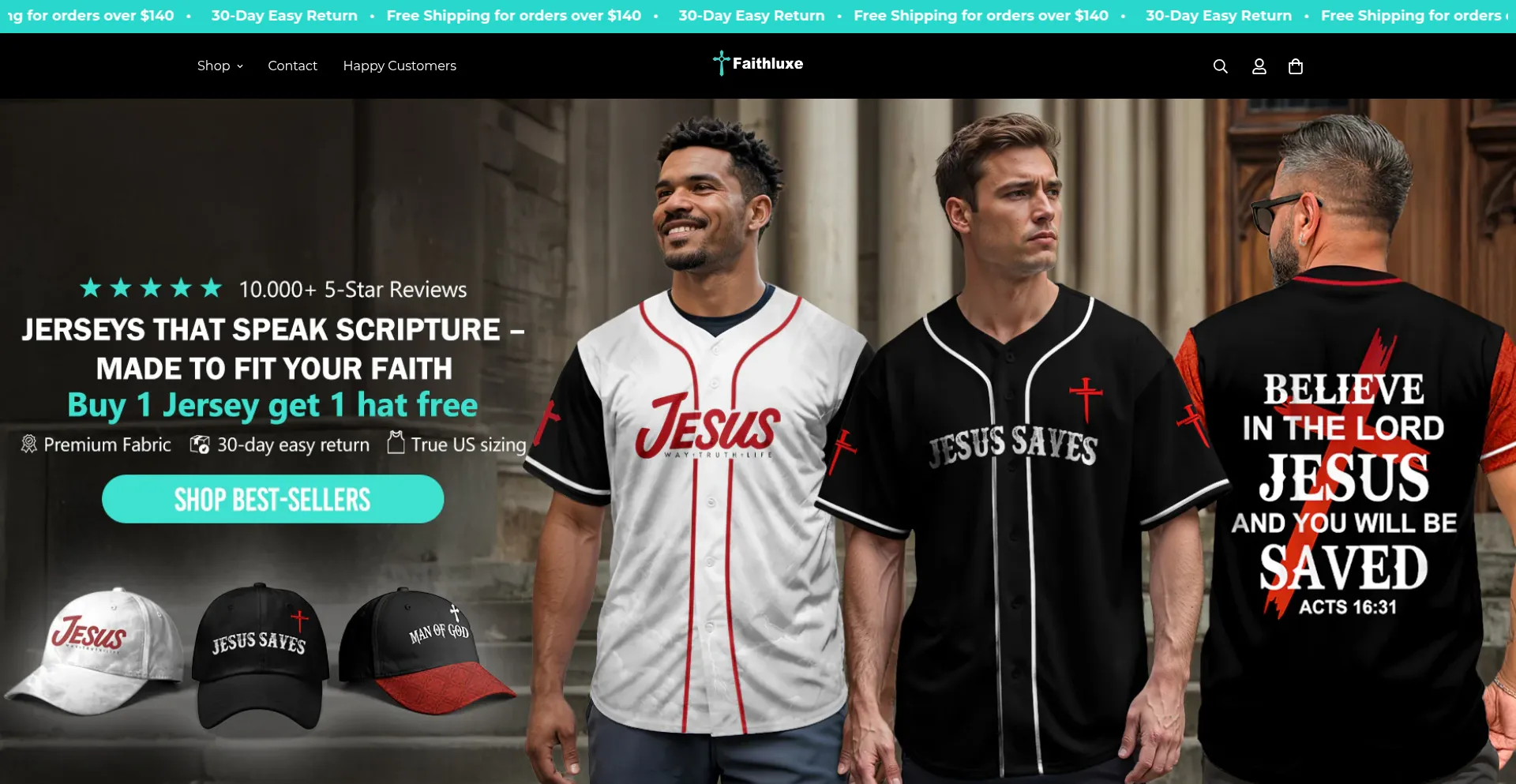 Website screenshot of Thefaithluxe.com