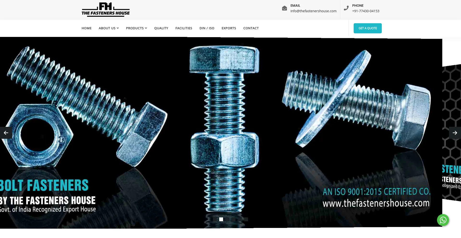 Website screenshot of Thefastenershouse.com