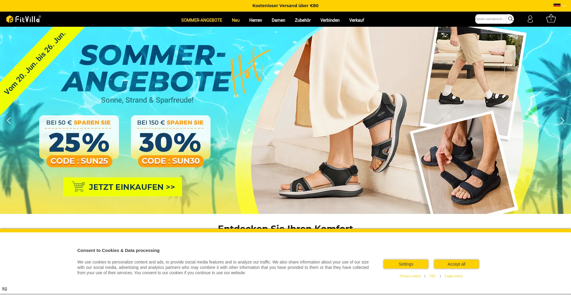 Website screenshot of Thefitville.de