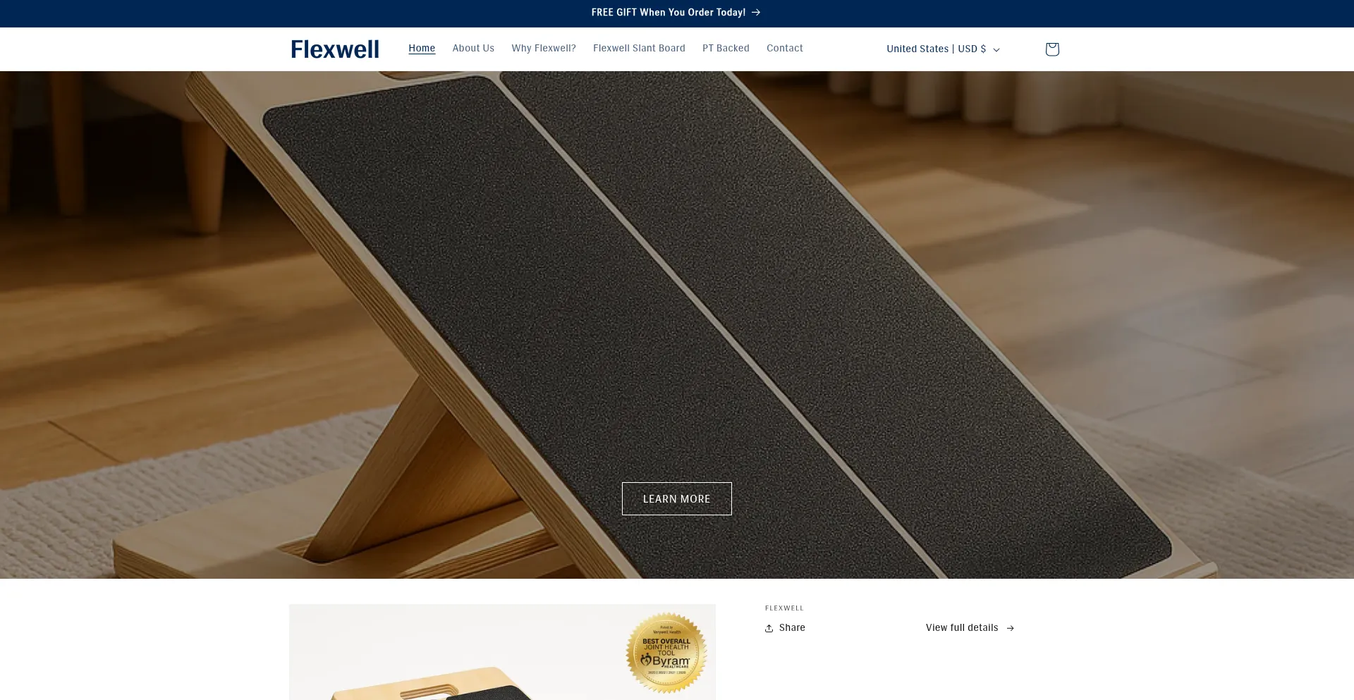Website screenshot of Theflexwell.com