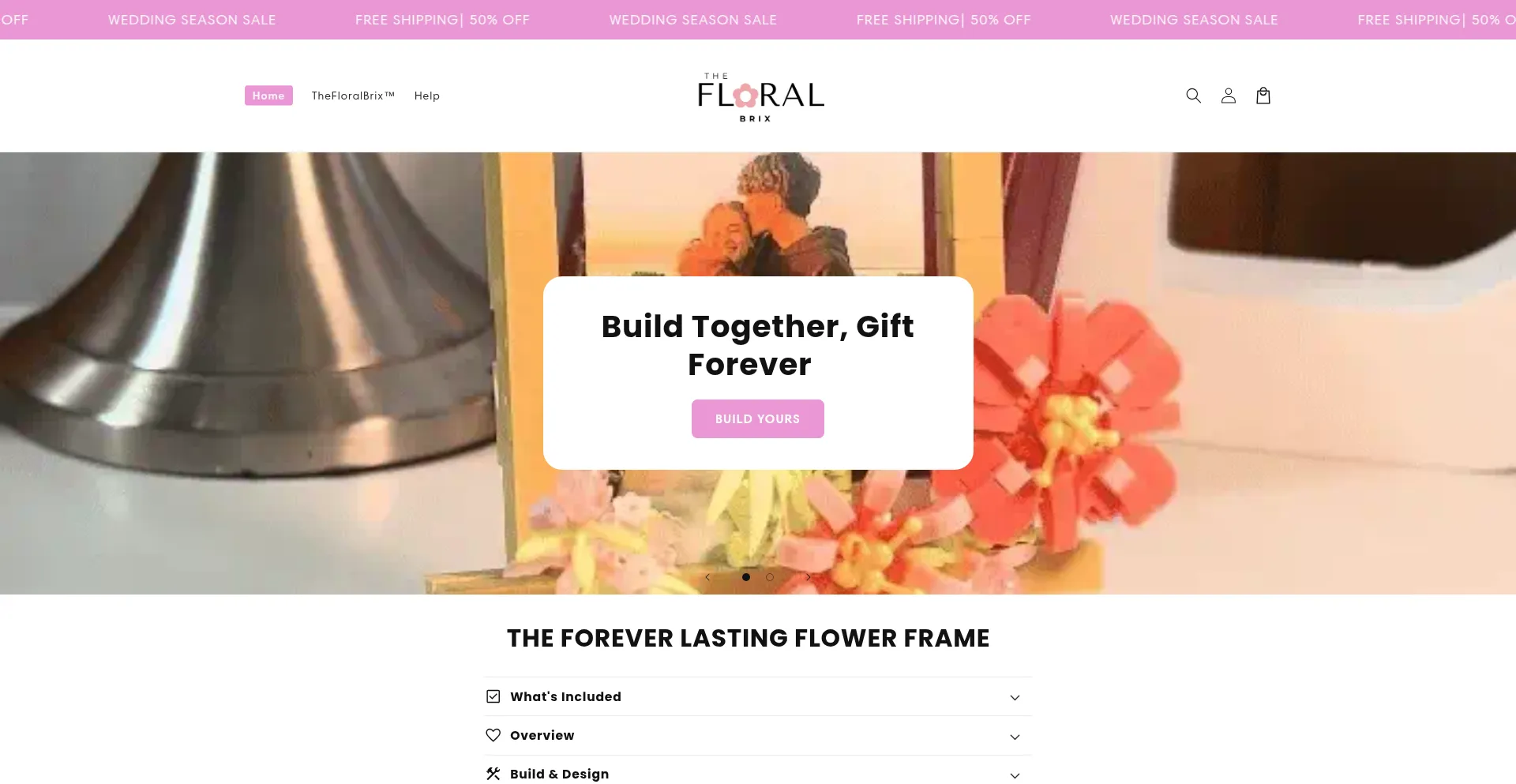 Website screenshot of Thefloralbrix.store