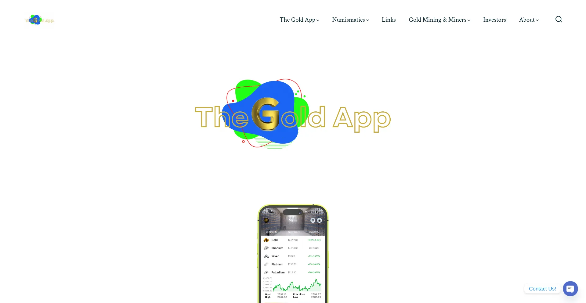 Website screenshot of Thegoldapp.com