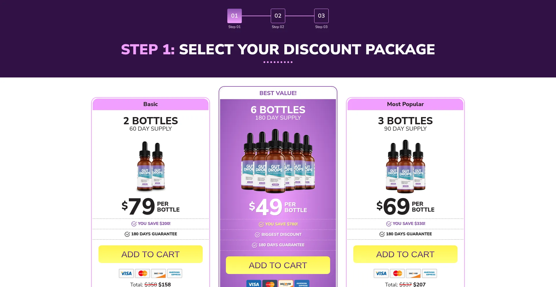 Website screenshot of Thegutdrops.com