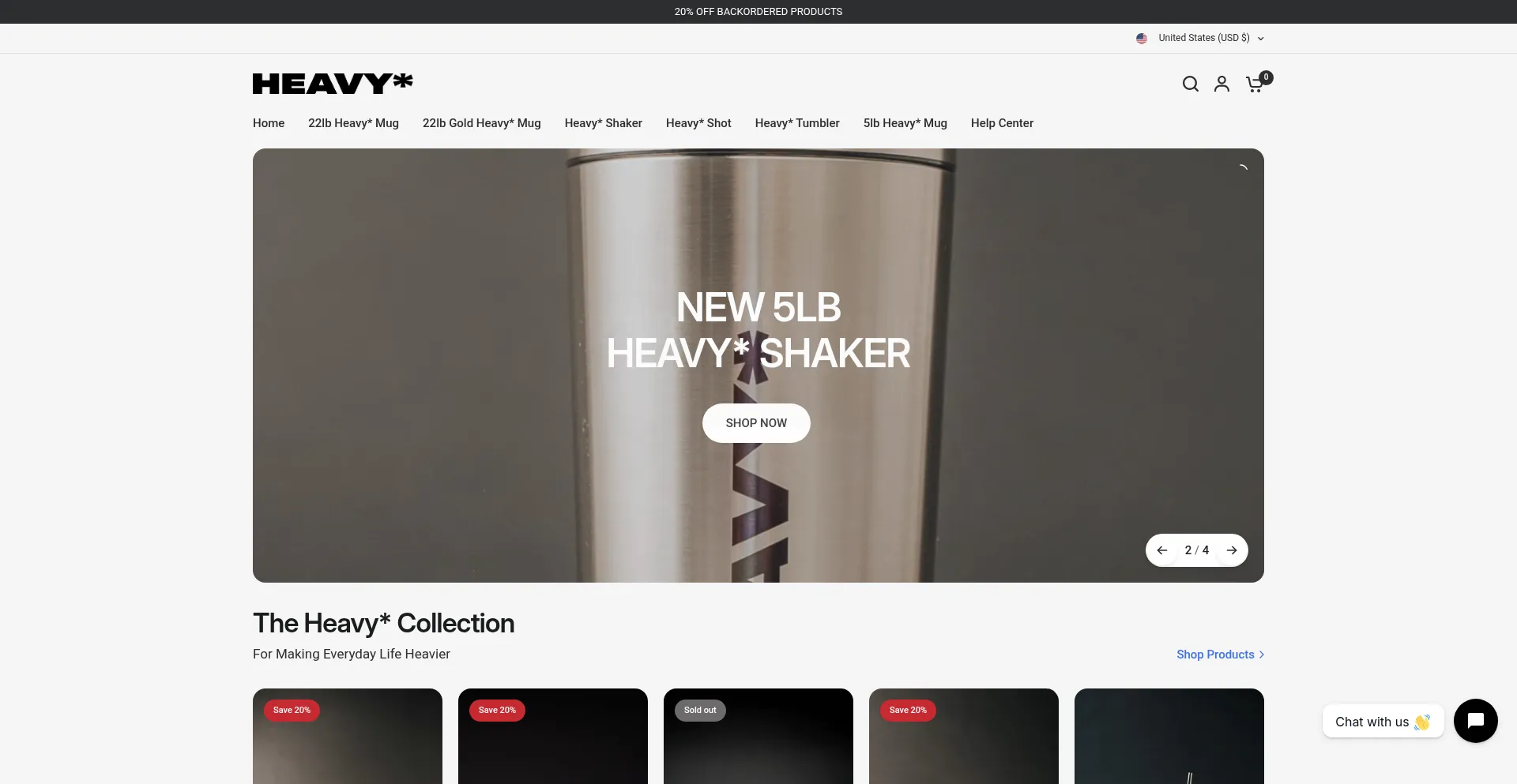 Website screenshot of Theheavycup.com