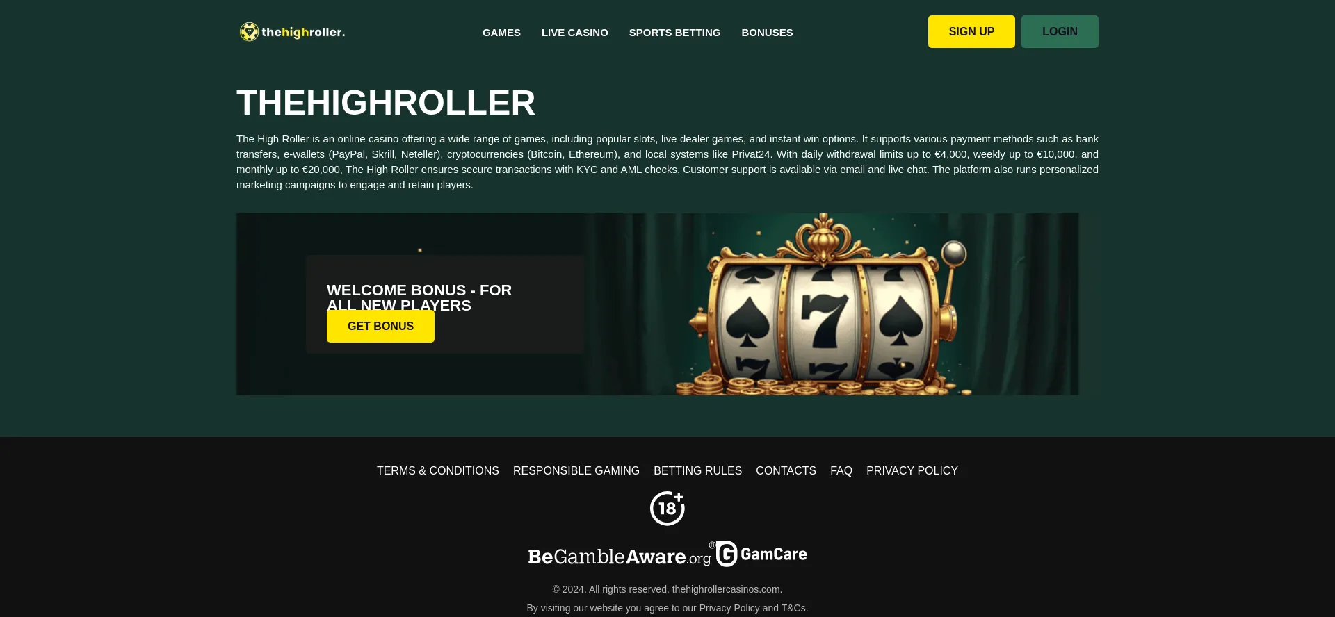 Thehighrollercasinos.com