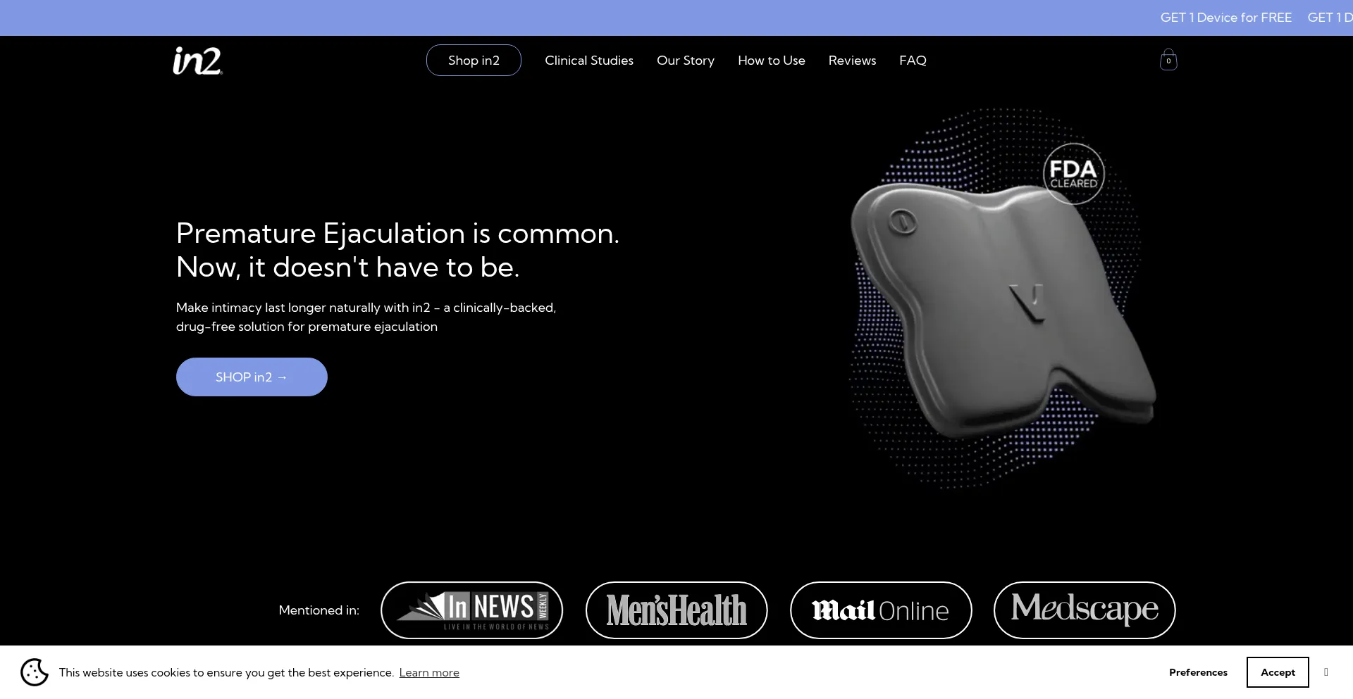Website screenshot of Thein2.com