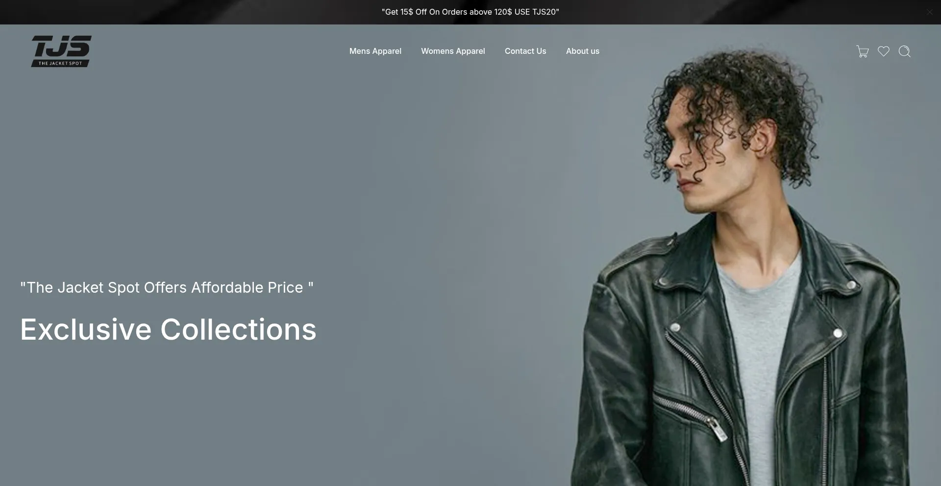 Website screenshot of Thejacketspot.com