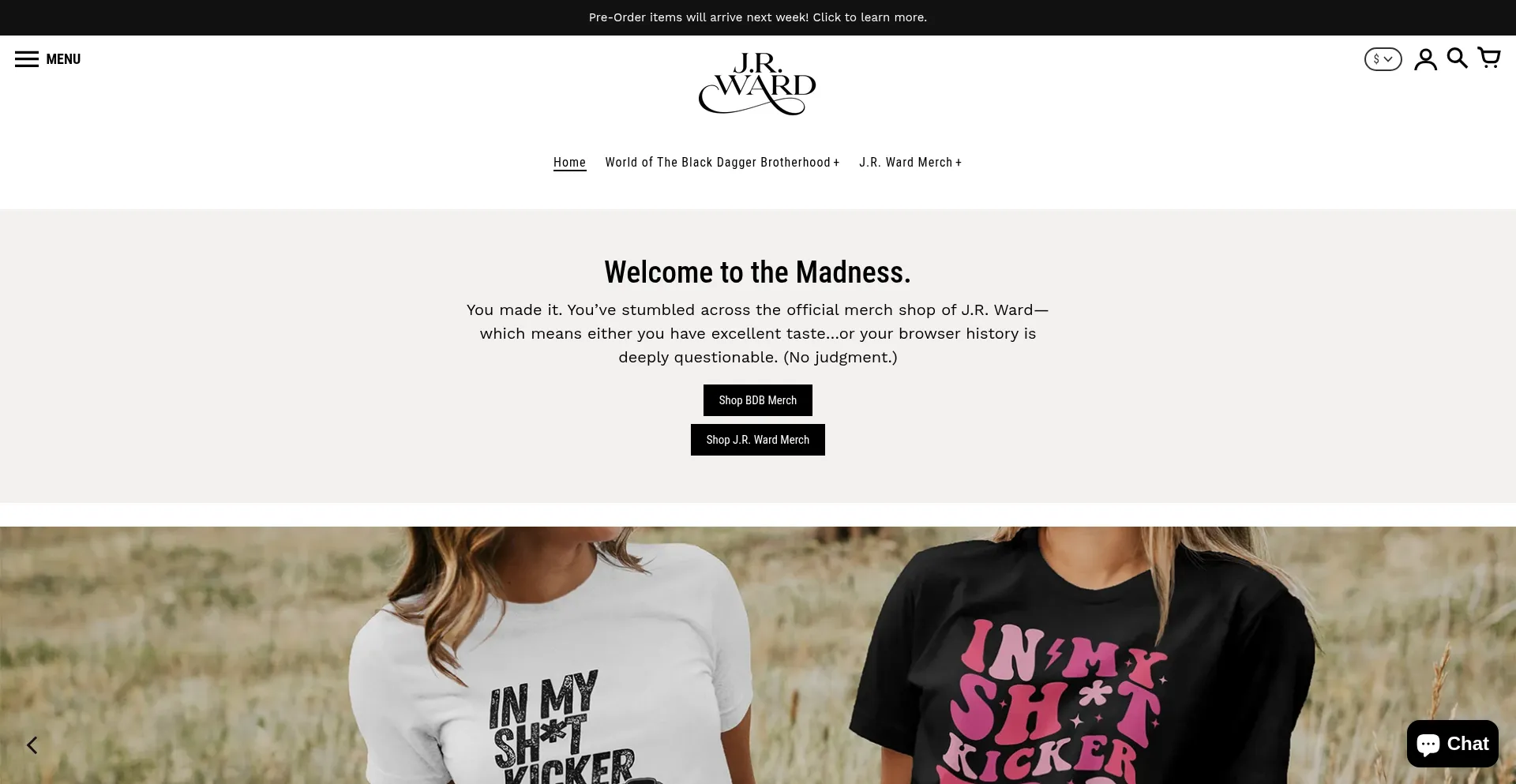 Website screenshot of Thejrwardshop.com