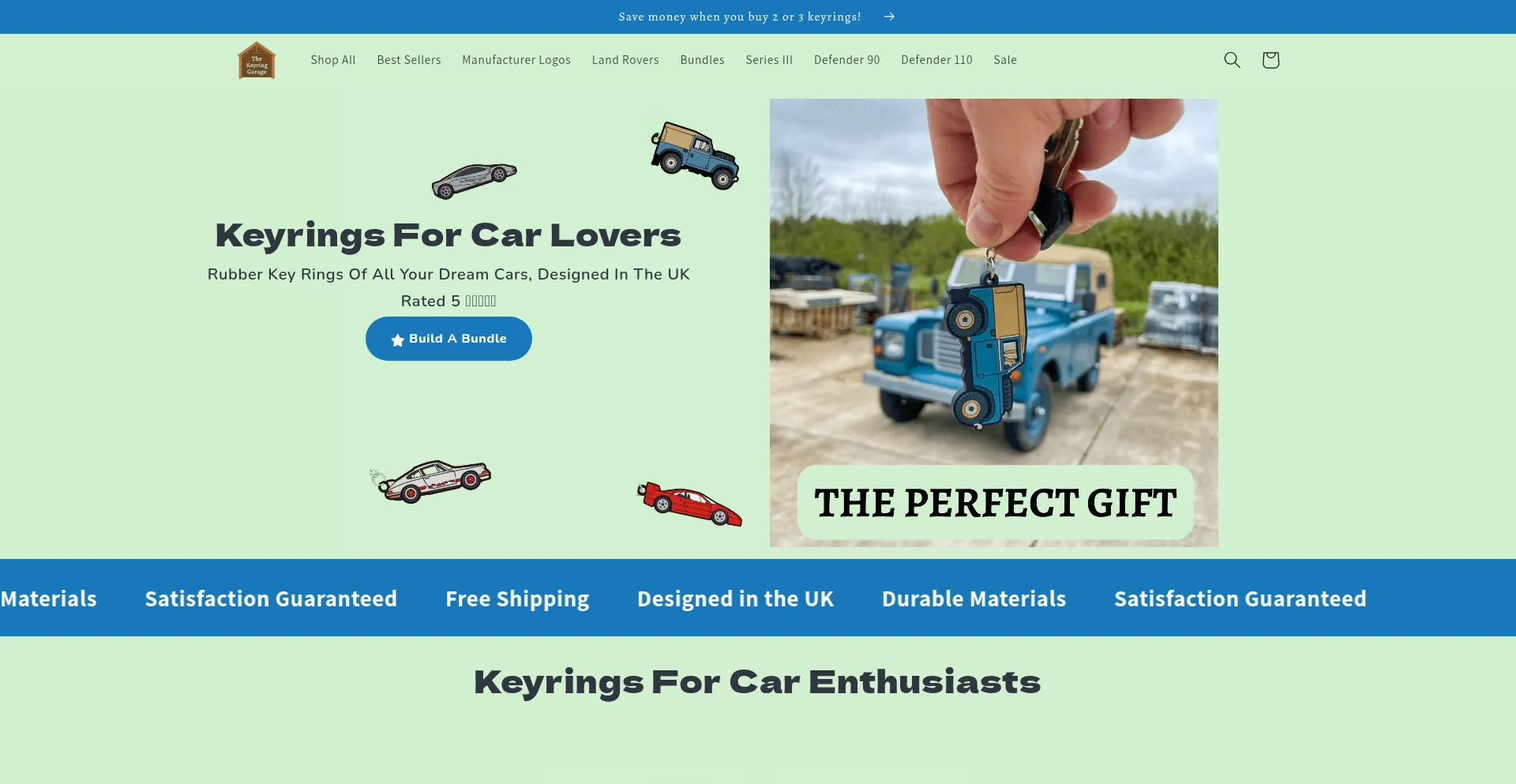 Website screenshot of Thekeyringgarage.com