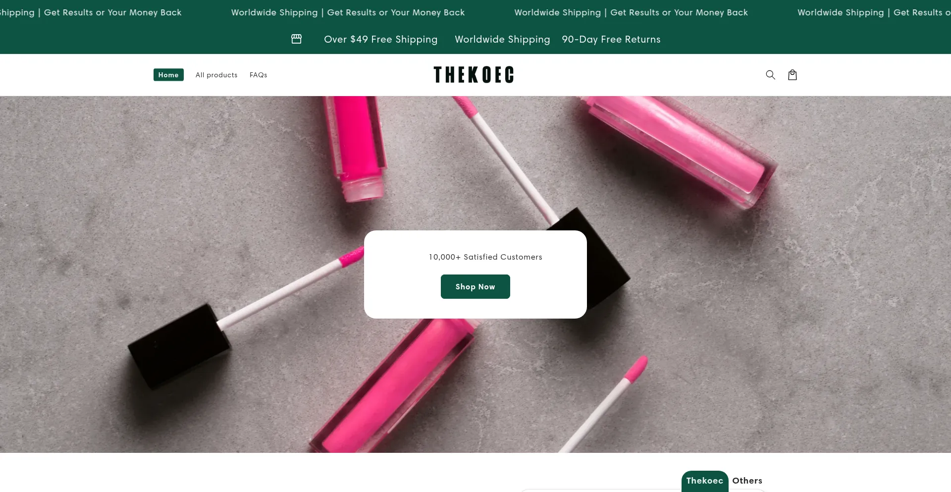 Website screenshot of Thekoec.com