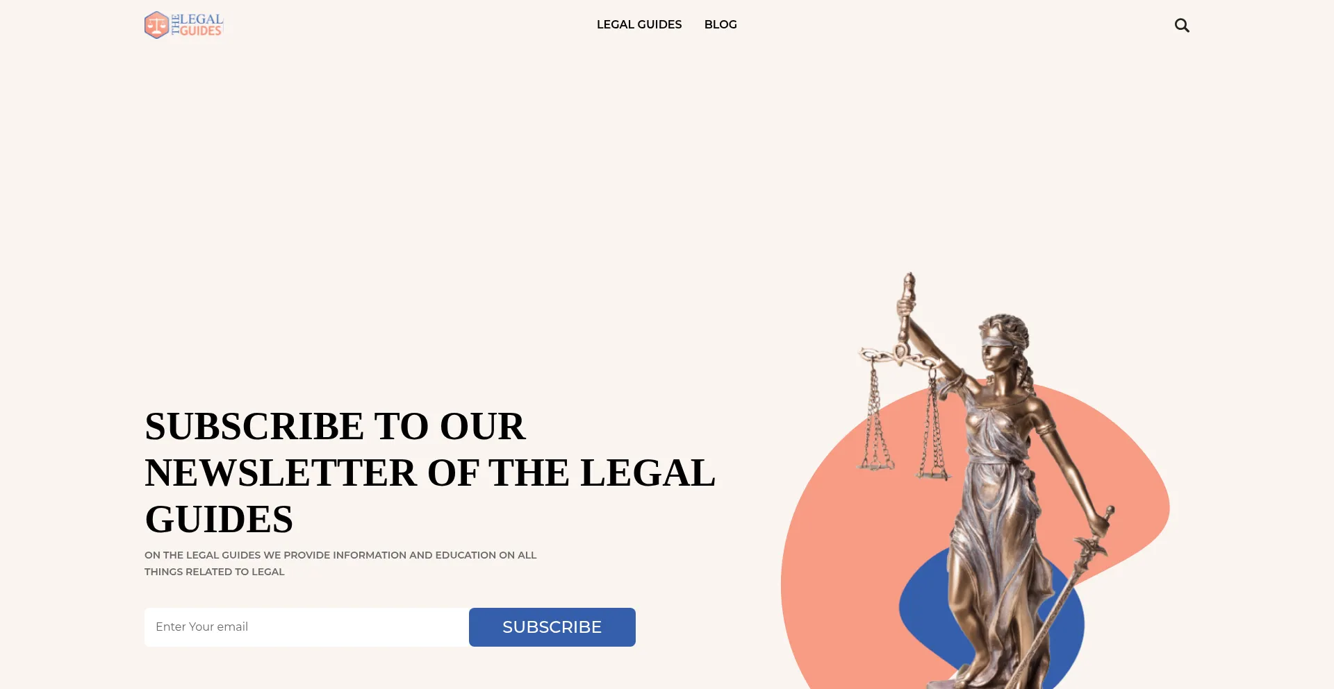 Website screenshot of Thelegalguides.com