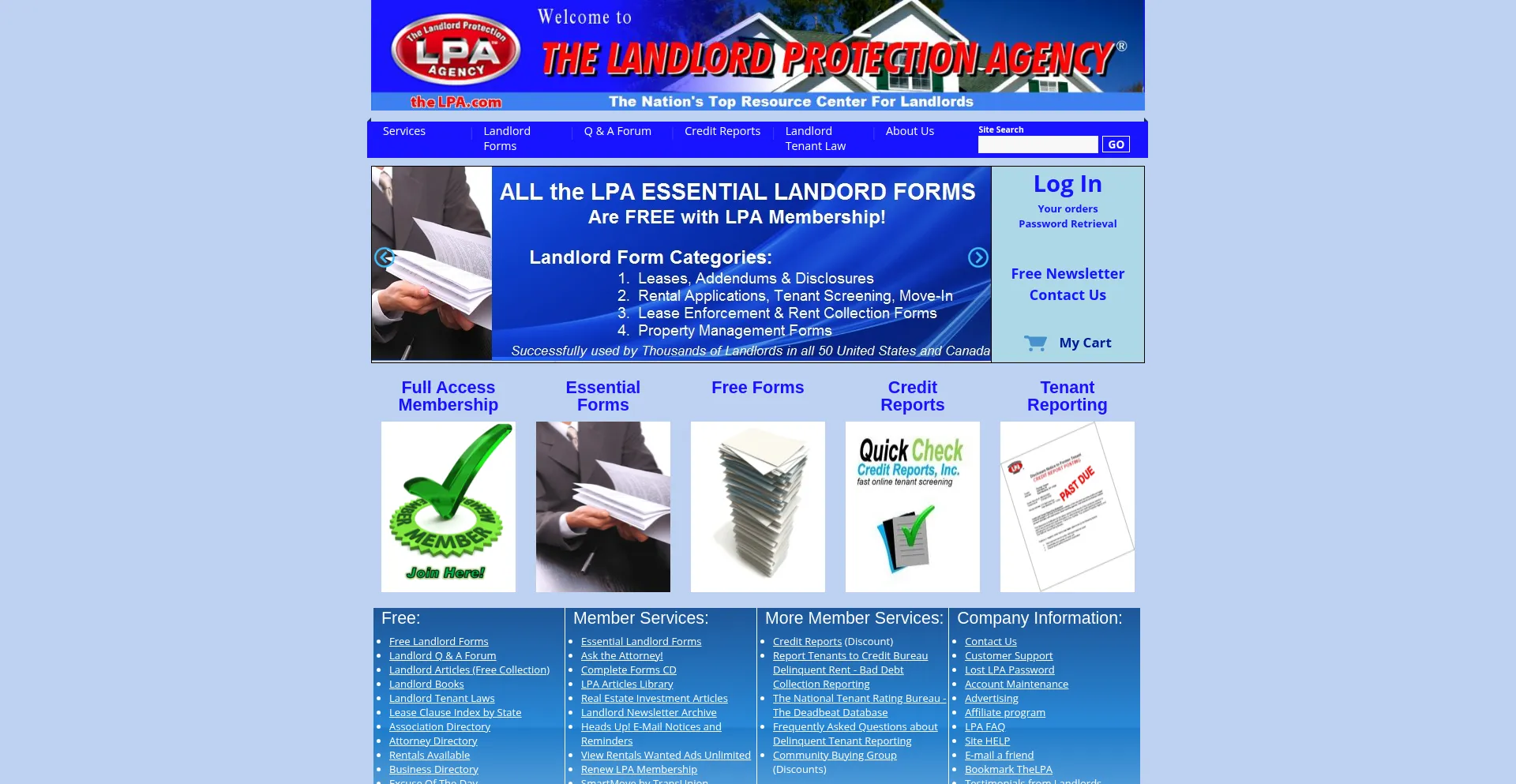 Website screenshot of Thelpa.com