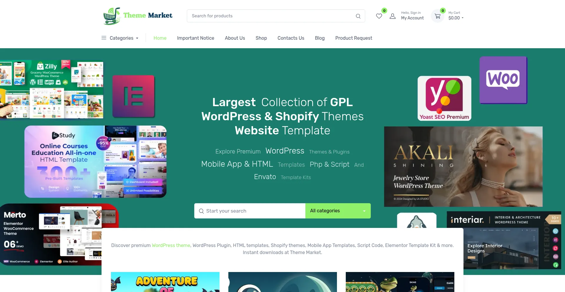 Thememarkets.com Screenshot