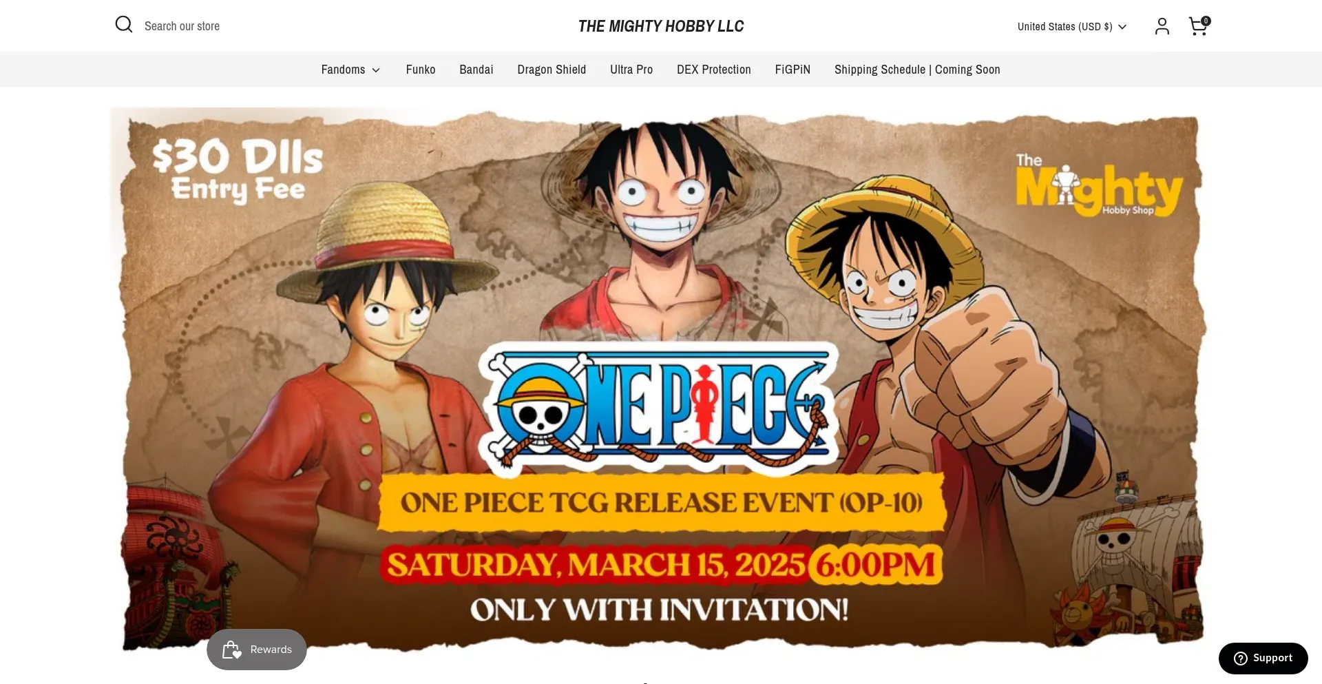 Website screenshot of Themightyhobby.com