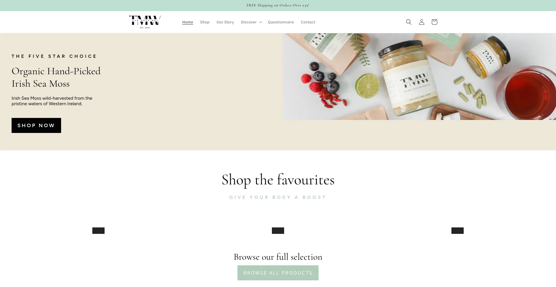 Website screenshot of Themossway.co.uk