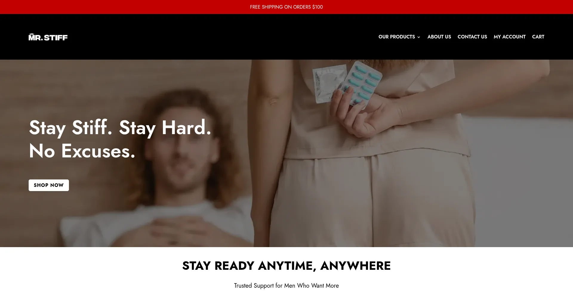 Website screenshot of Themrstiff.com