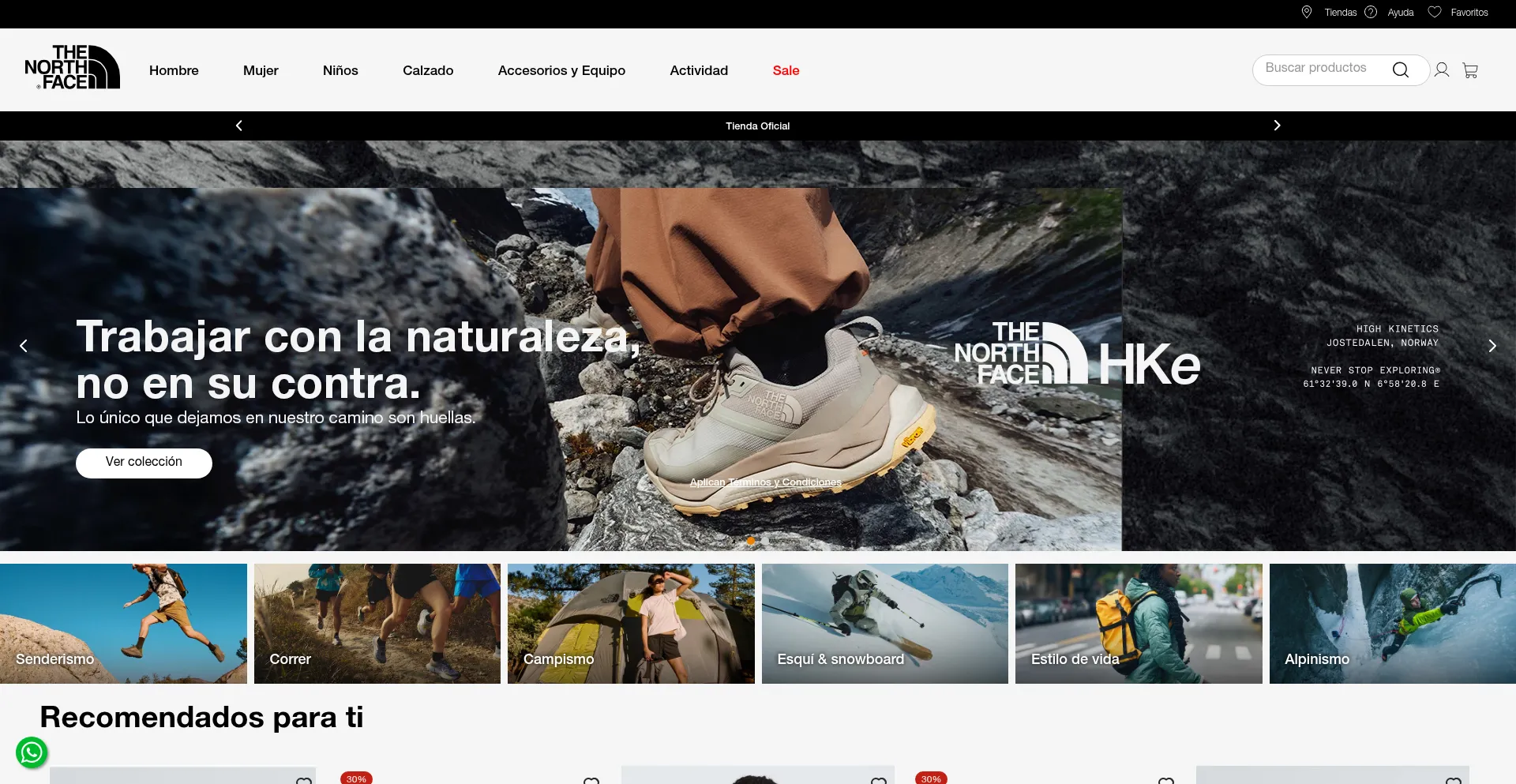 Thenorthface.com.mx Screenshot