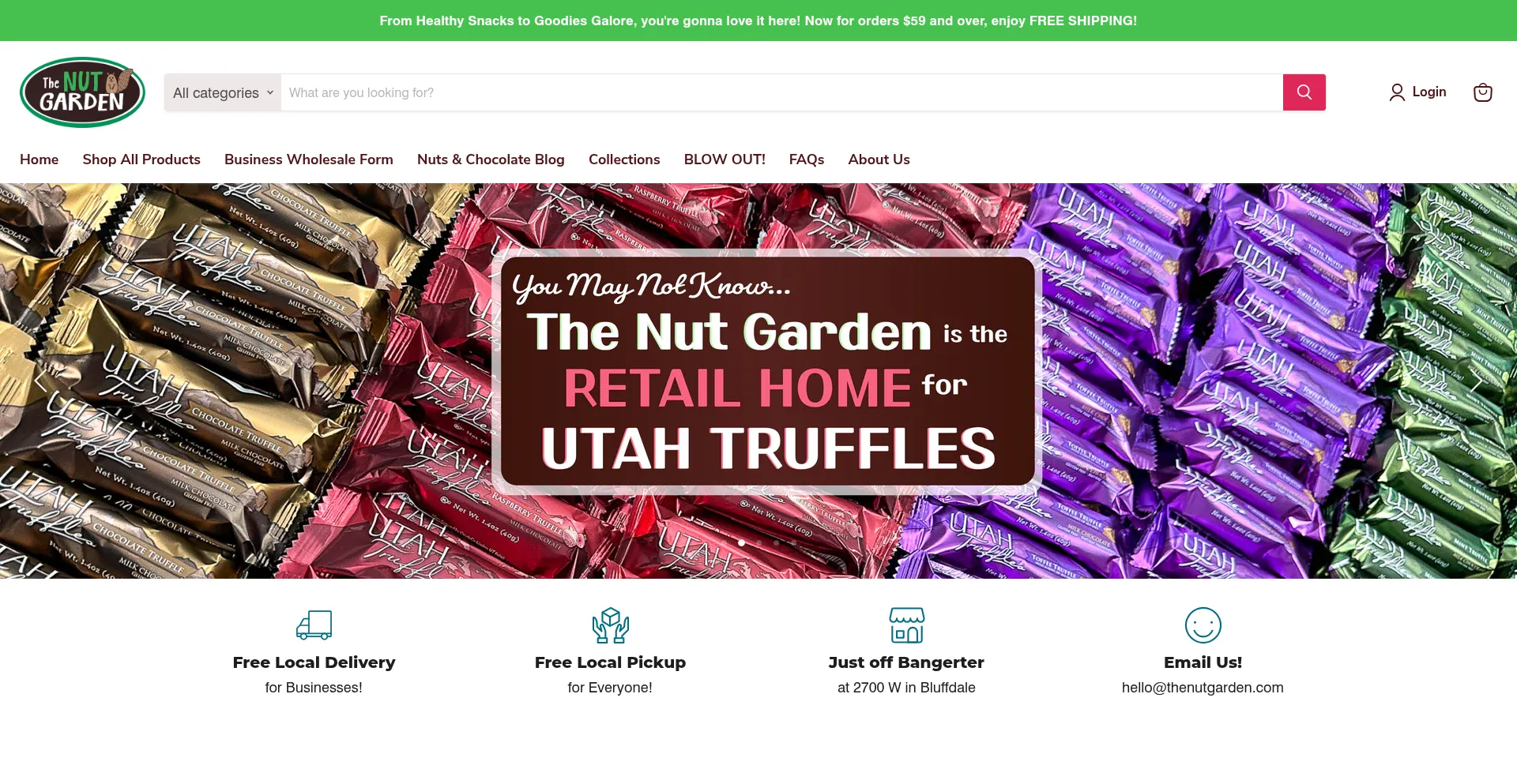 Website screenshot of Thenutgarden.com
