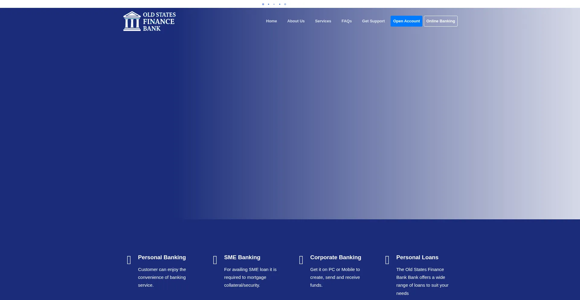 Website screenshot of Theoldstatesfinance.com