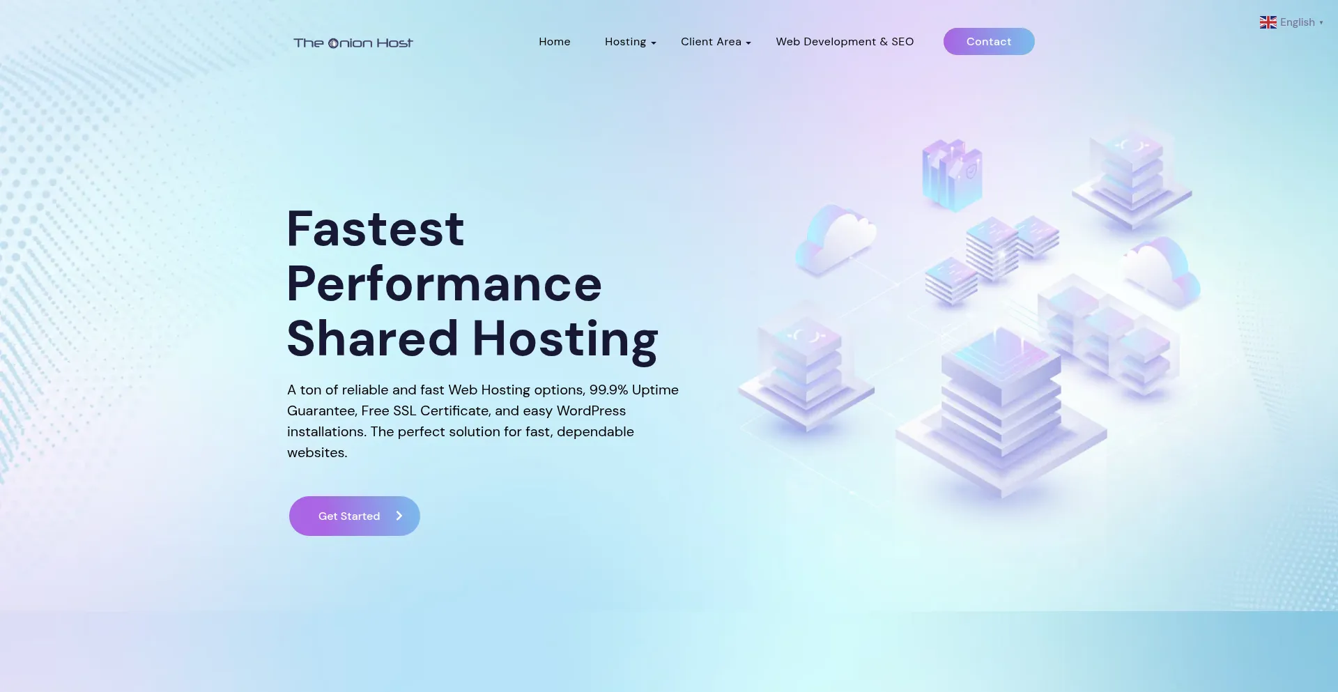 Website screenshot of Theonionhost.com