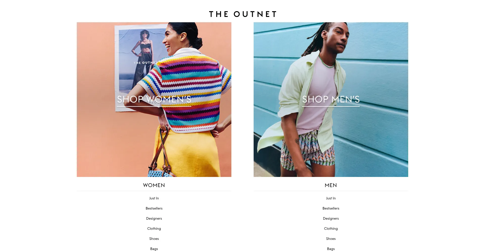 Website screenshot of Theoutnet.com