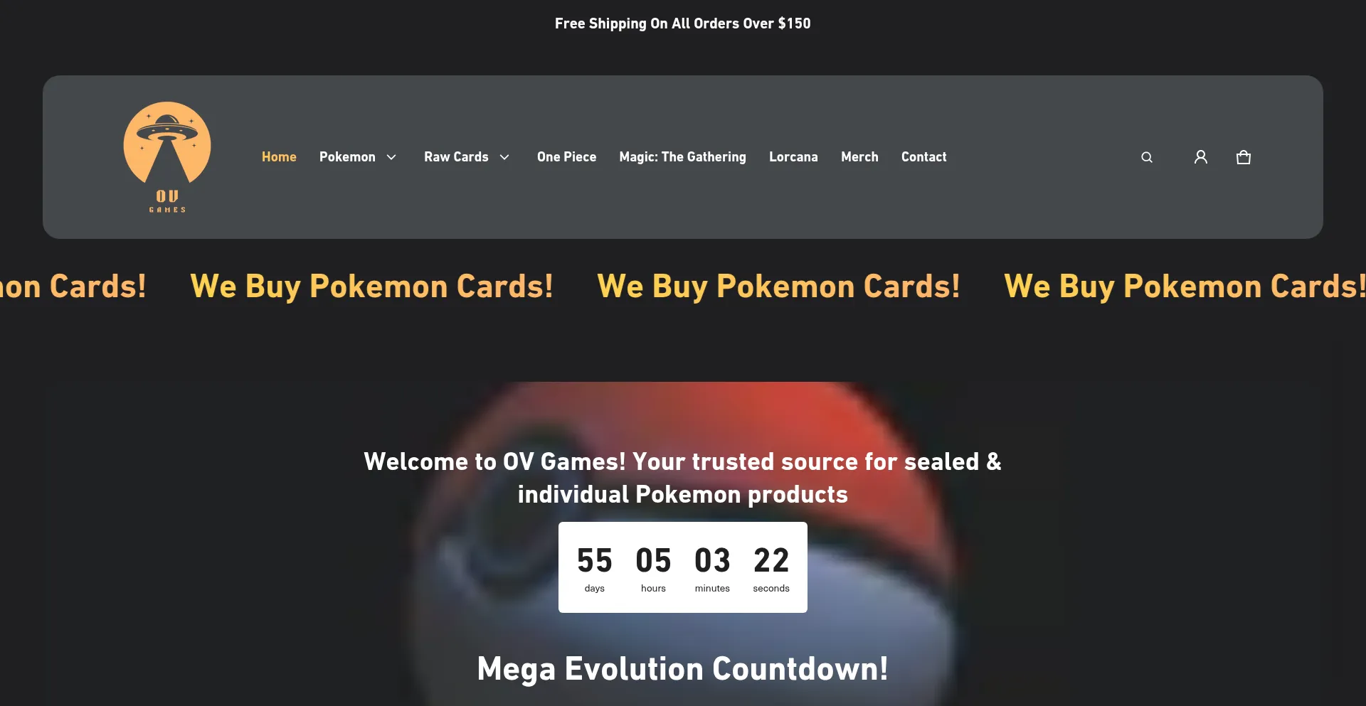 Website screenshot of Theovgames.com