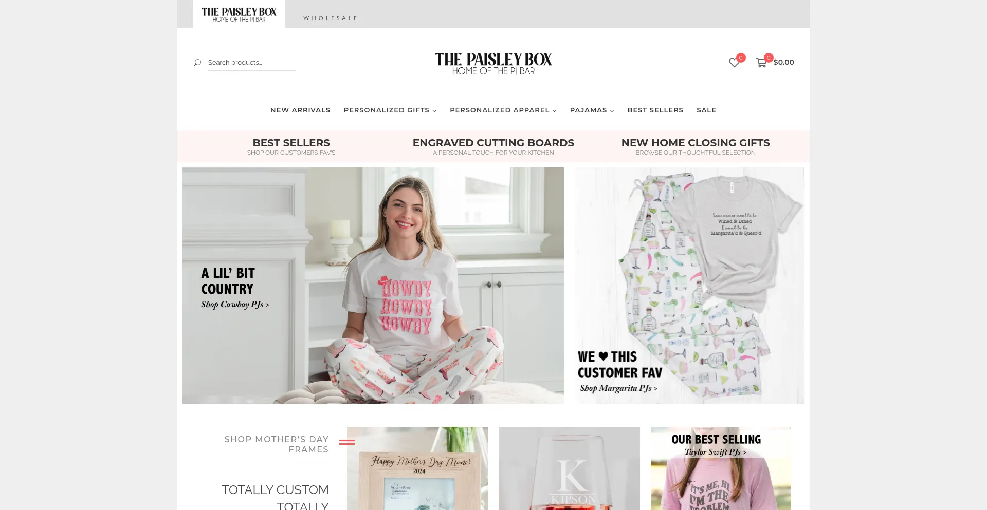 Website screenshot of Thepaisleybox.com