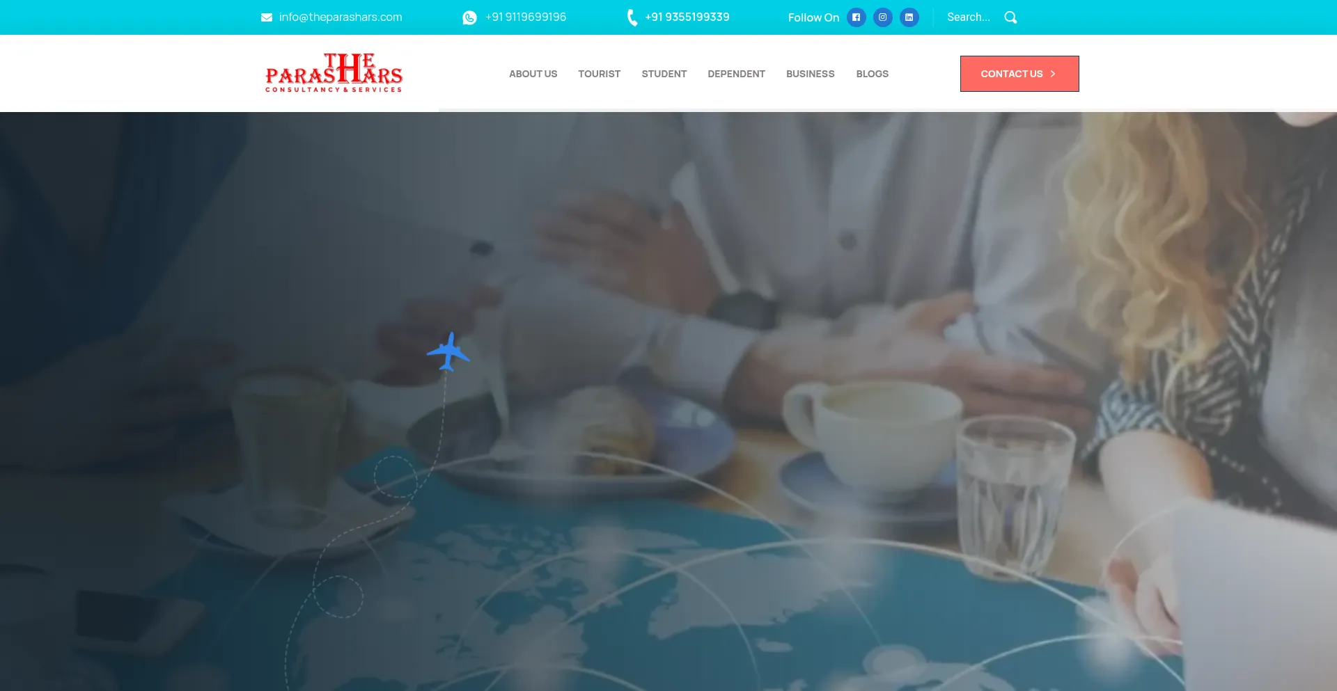 Website screenshot of Theparashars.com