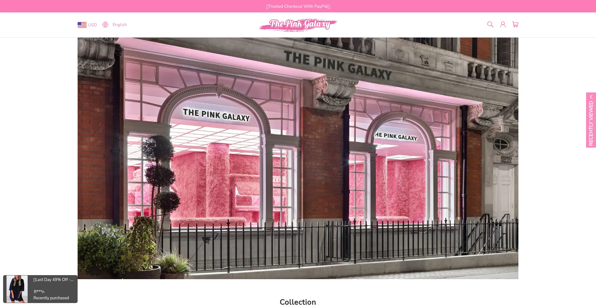 Website screenshot of Thepinkgalaxy.com