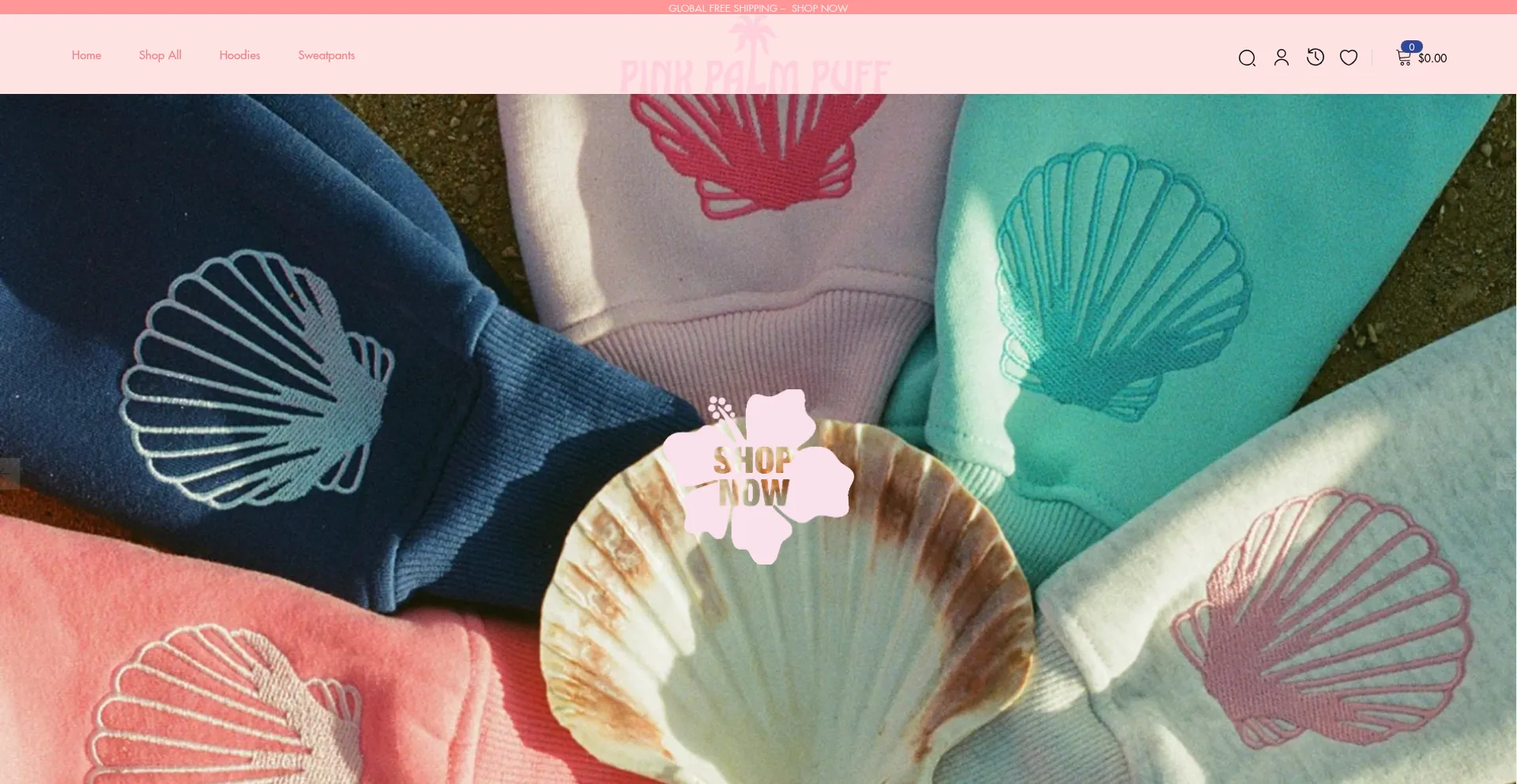 Website screenshot of Thepinkpalmpuff.com