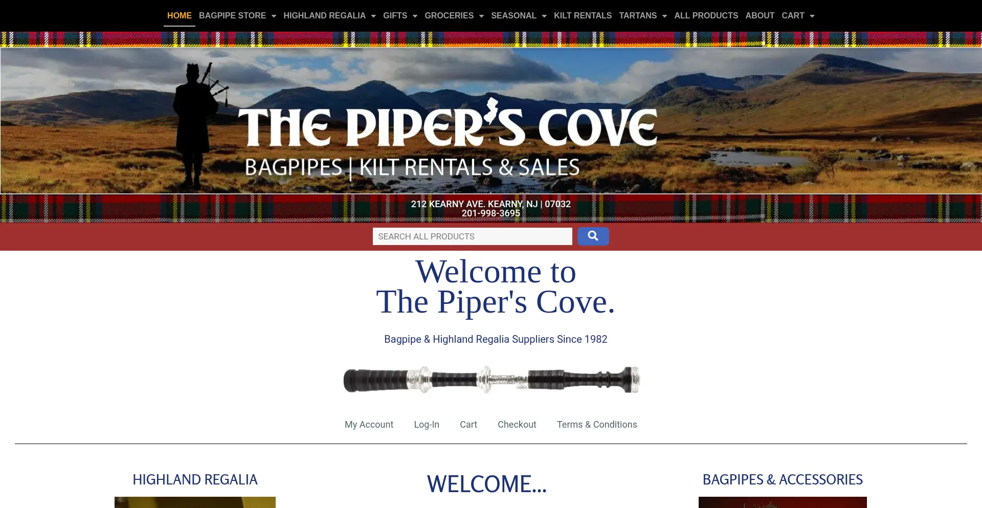 Website screenshot of Thepiperscove.com