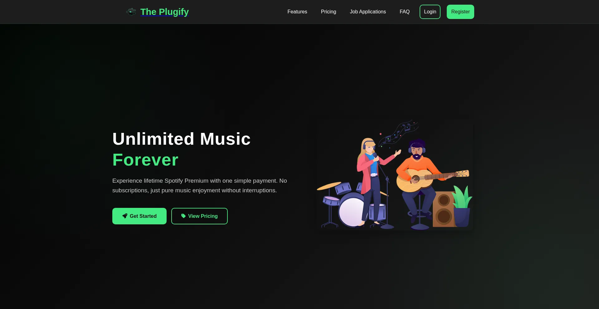Website screenshot of Theplugify.com