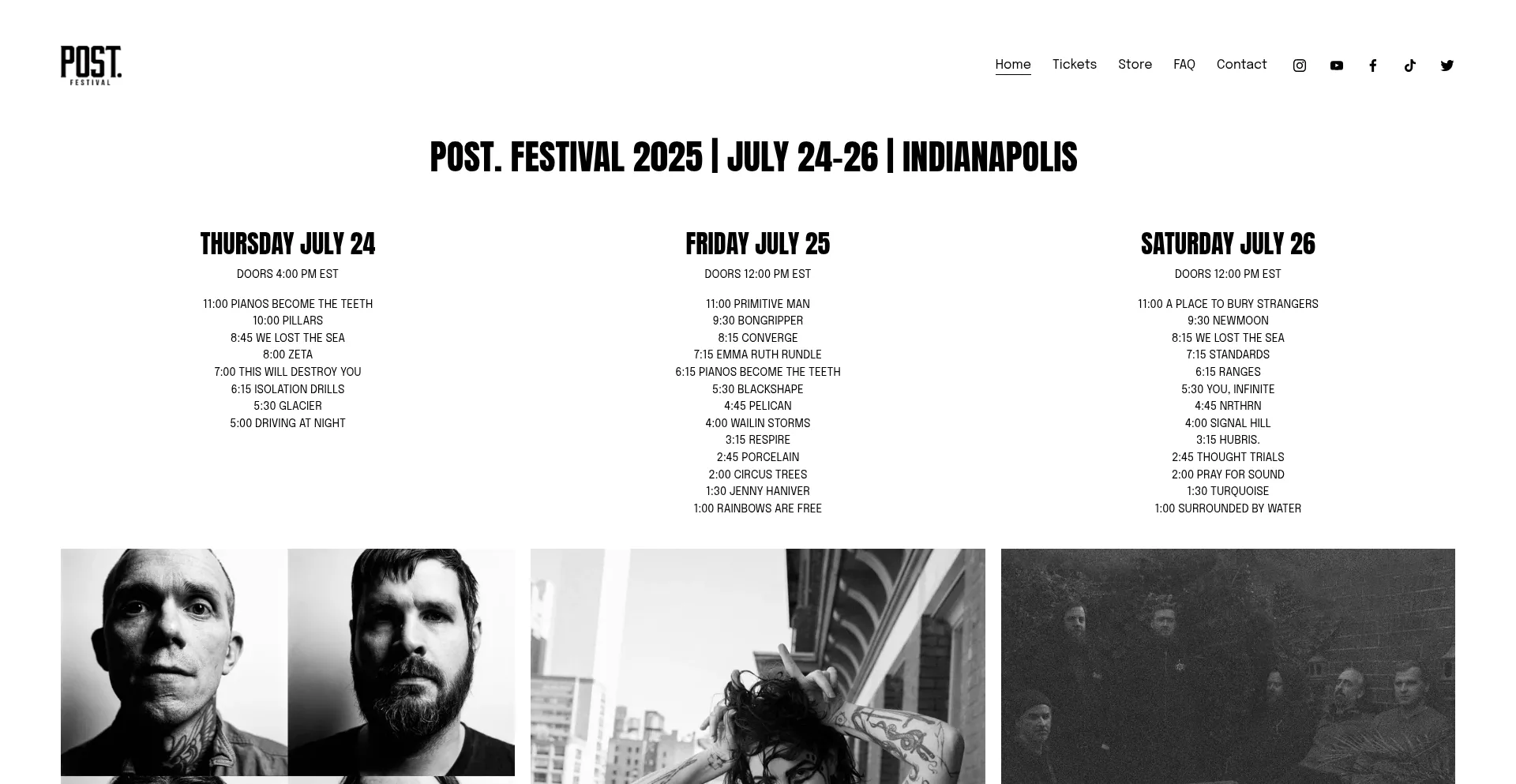 Website screenshot of Thepostfestival.com
