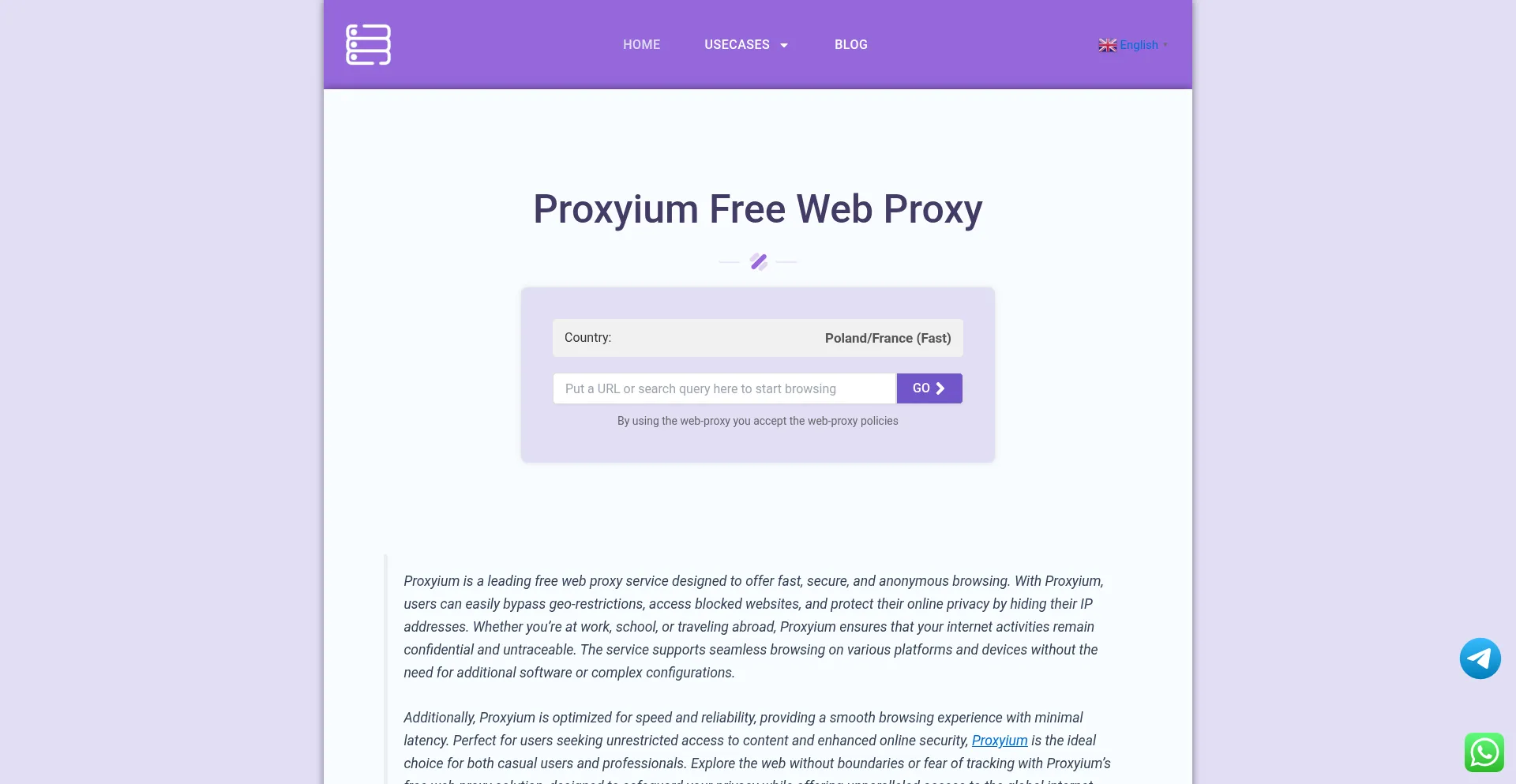 Theproxyium.com Screenshot