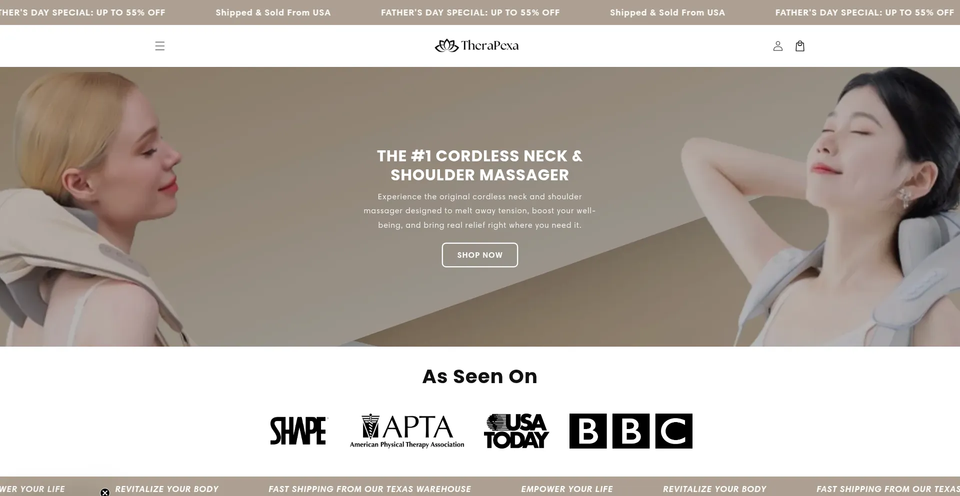 Website screenshot of Therapexa.com