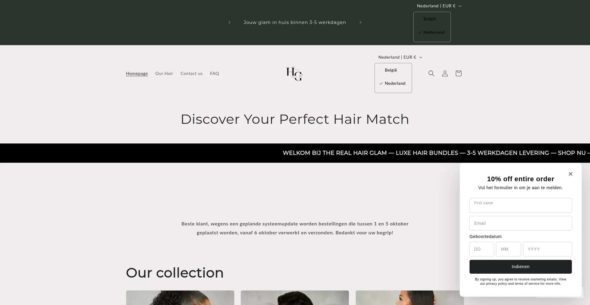 Therealhairglam.nl Screenshot