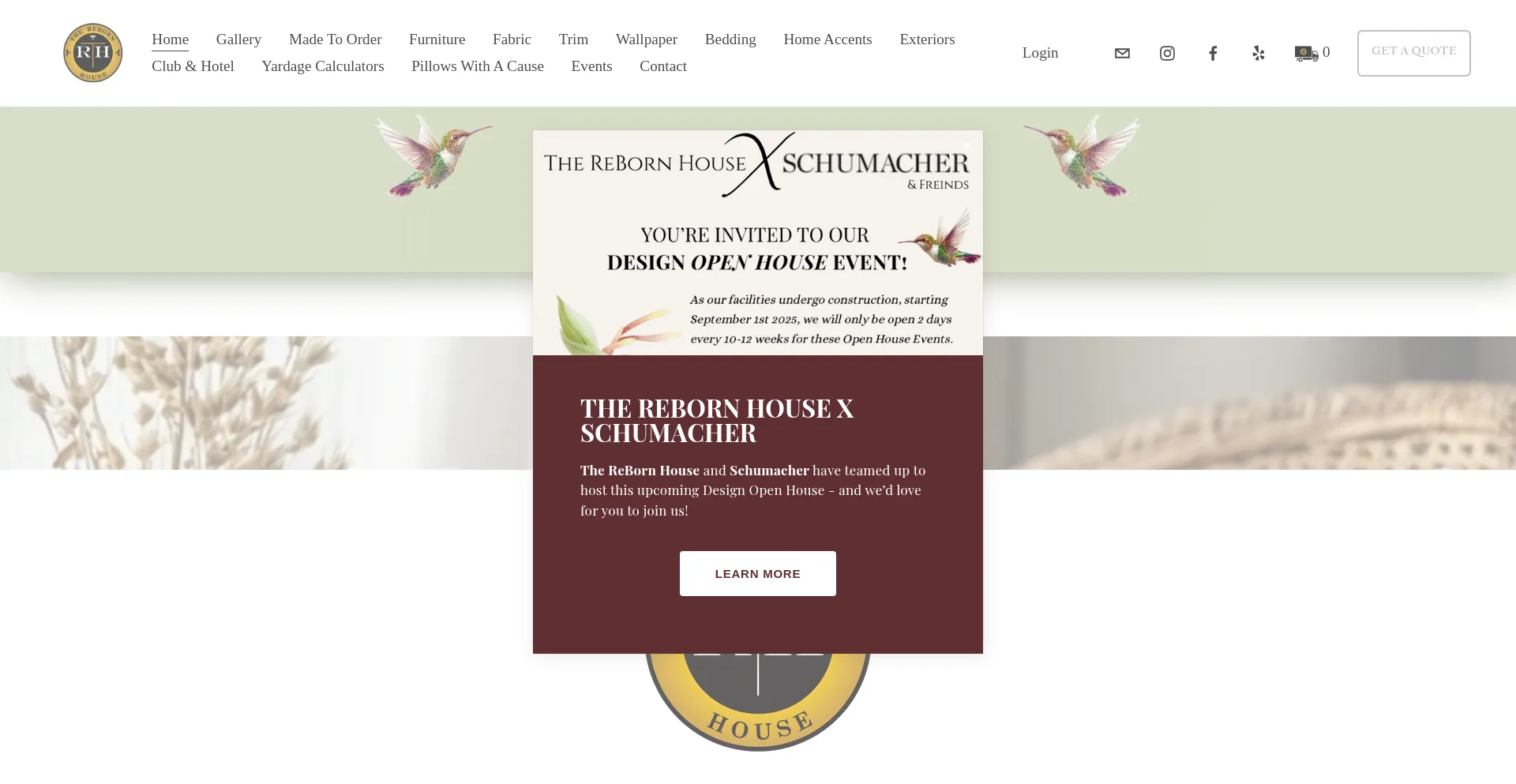 Website screenshot of Therebornhouse.com