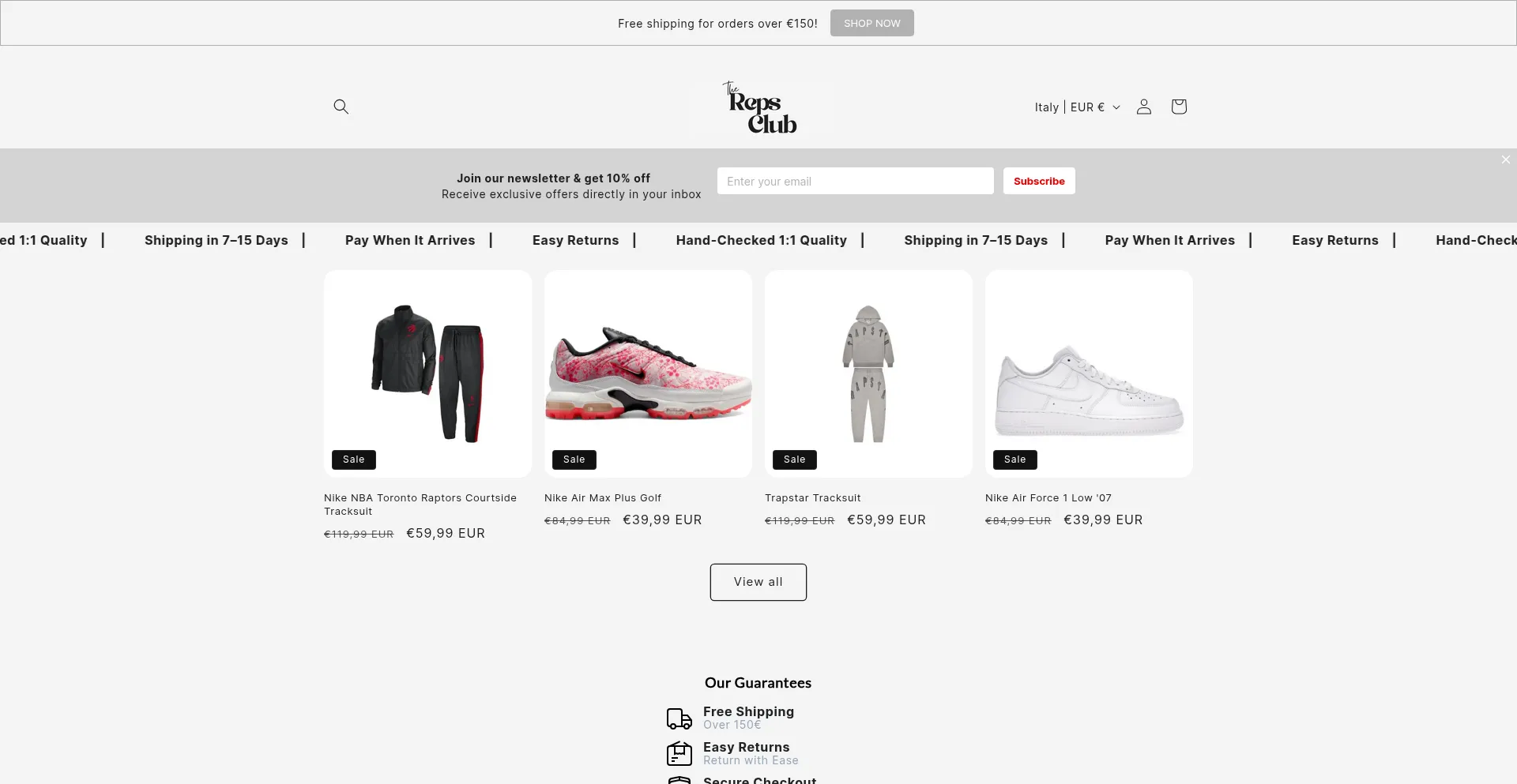 Website screenshot of Therepsclub.com