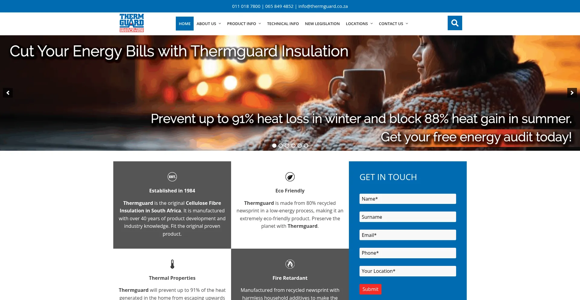 Thermguard.co.za Screenshot
