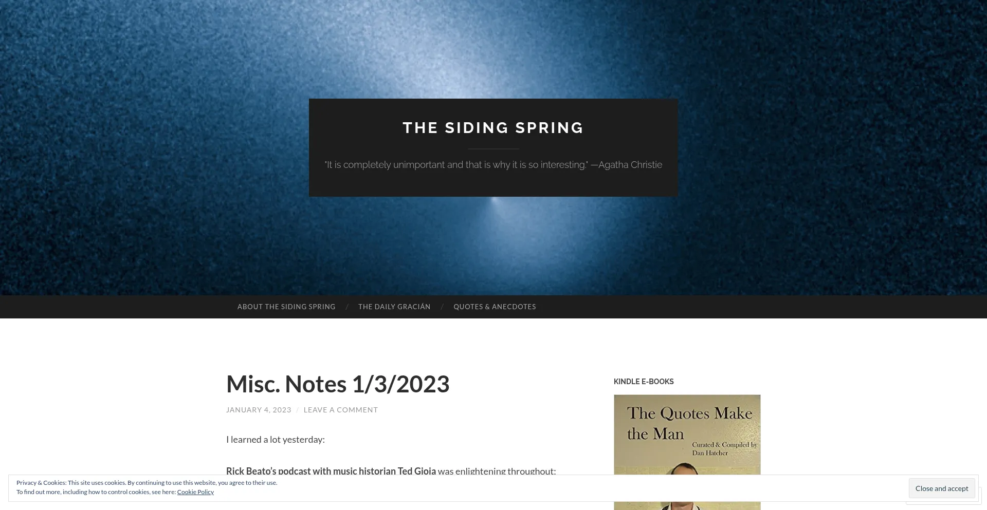 Website screenshot of Thesidingspring.com